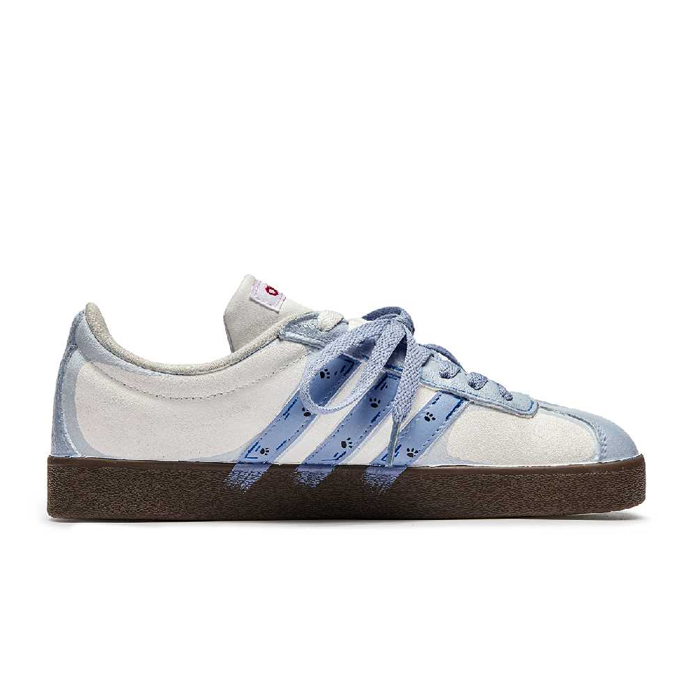 Adidas Neo VL Court Lifestyle Box, Cat And Butterfly Anti Slip Wear Resistant Low Top Skateboard Shoes Unisex Blue