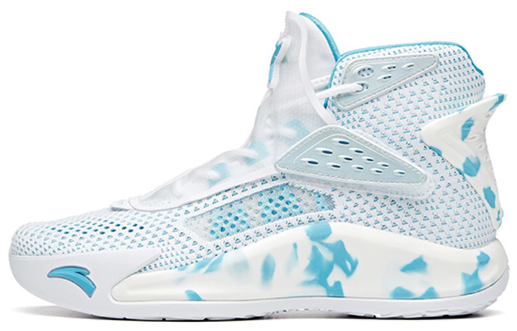 Anta KT5 Shock Absorbers Slip Resistant Abrasion Resistant High Top Basketball Shoes Men's White Blue