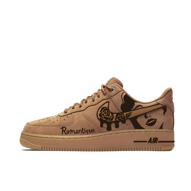 Nike Air Force 1 Anti-Slip And Wear-Resistant Lightweight Low-Top Skateboard Shoes Unisex Brown