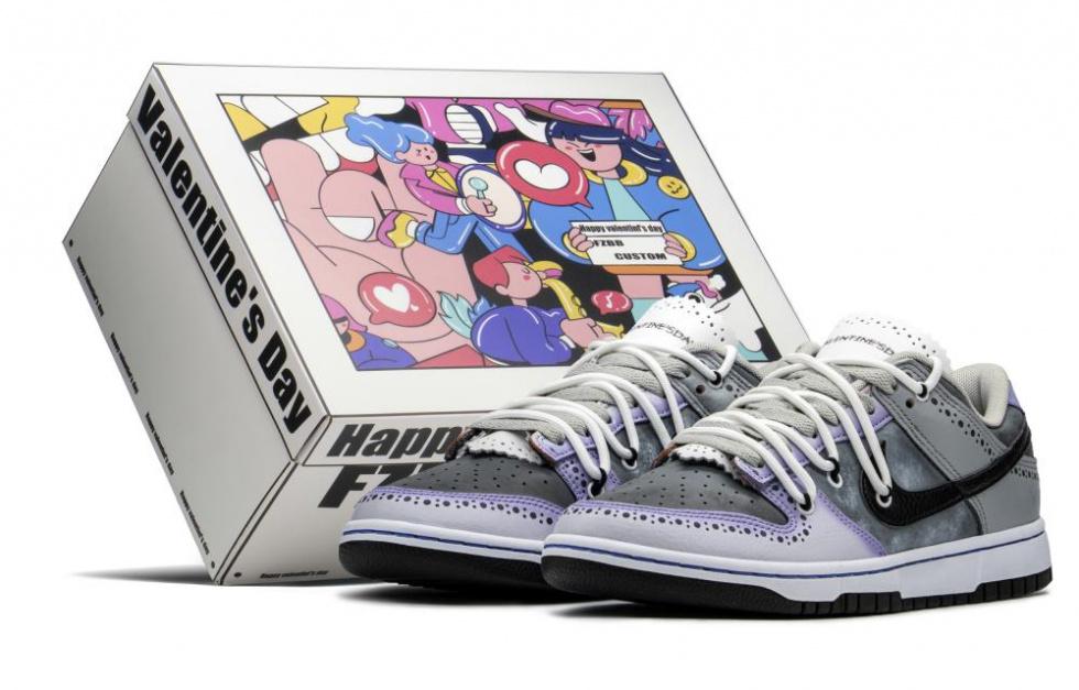 NBA x Nike Dunk Low Fzbb Low-Top Skateboard Shoes Men's Blue Purple