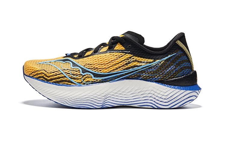 Saucony Endorphin Pro 3 Anti-Slip Wear-Resistant Low-Top Carbon Plate Marathon Running Shoes Unisex Yellow Blue