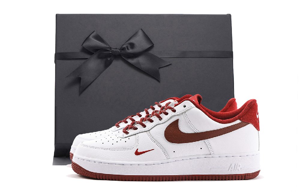 Nike Air Force 1 Anti Slip Wear Resistant Low Top Skateboard Shoes Men's Red White
