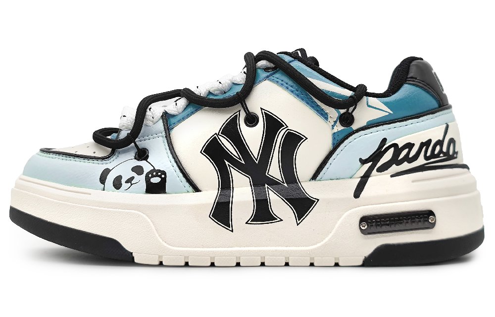 MLB Chunky Liner Wear-Resistant Height Increasing Low-Top Skateboard Shoes Unisex Blue White