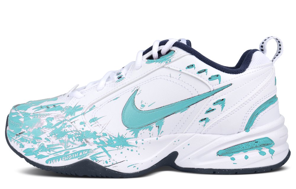 Nike Air Monarch 4 Anti-Slip And Wear-Resistant Height Increasing Low-Top Chunky Sneakers Unisex Green White