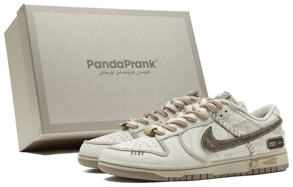 Nike Dunk Anti-Slip Wear-Resistant Low-Top Skateboard Shoes Unisex Beige White Yellow