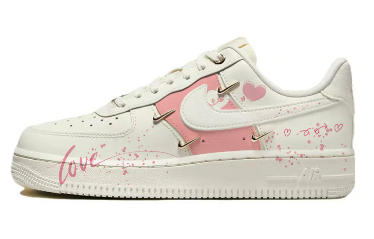 Nike Air Force 1 Low-Top Skateboard Shoes Women's White Gold