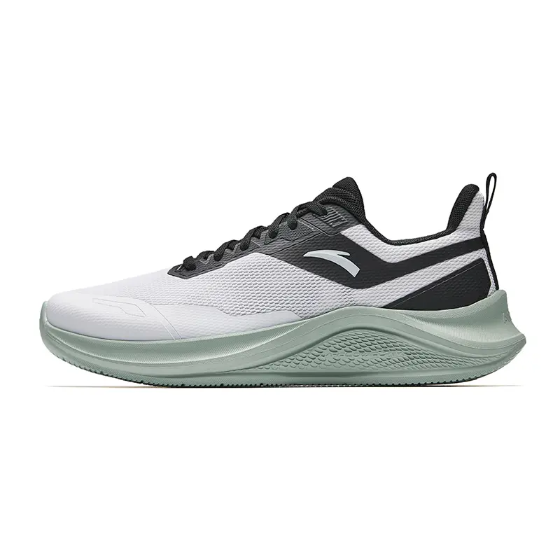 Anta Cushioning, Wear Resistant Low top Casual Running Shoes Men's Pure White Basic Black