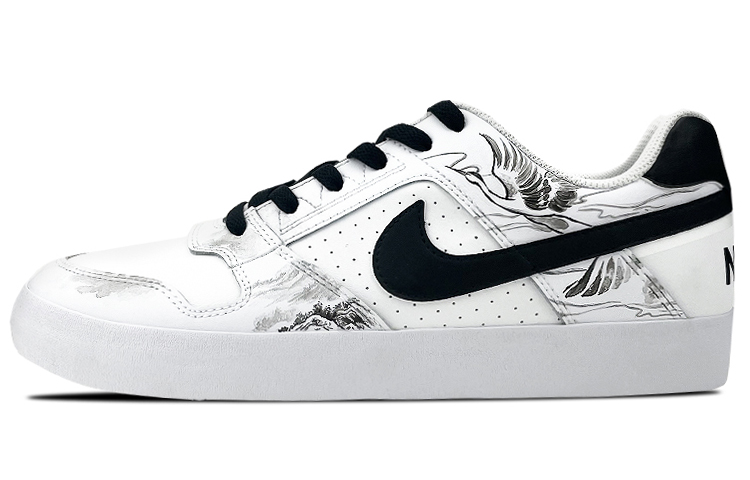 Nike SB Delta Whenshoes Coverage Wear-Resistant Low-Top Skateboard Shoes Unisex Black White Gray