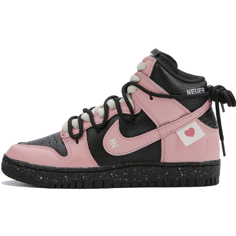 Nike Dunk High Top Skateboard Shoes Unisex Black Pink