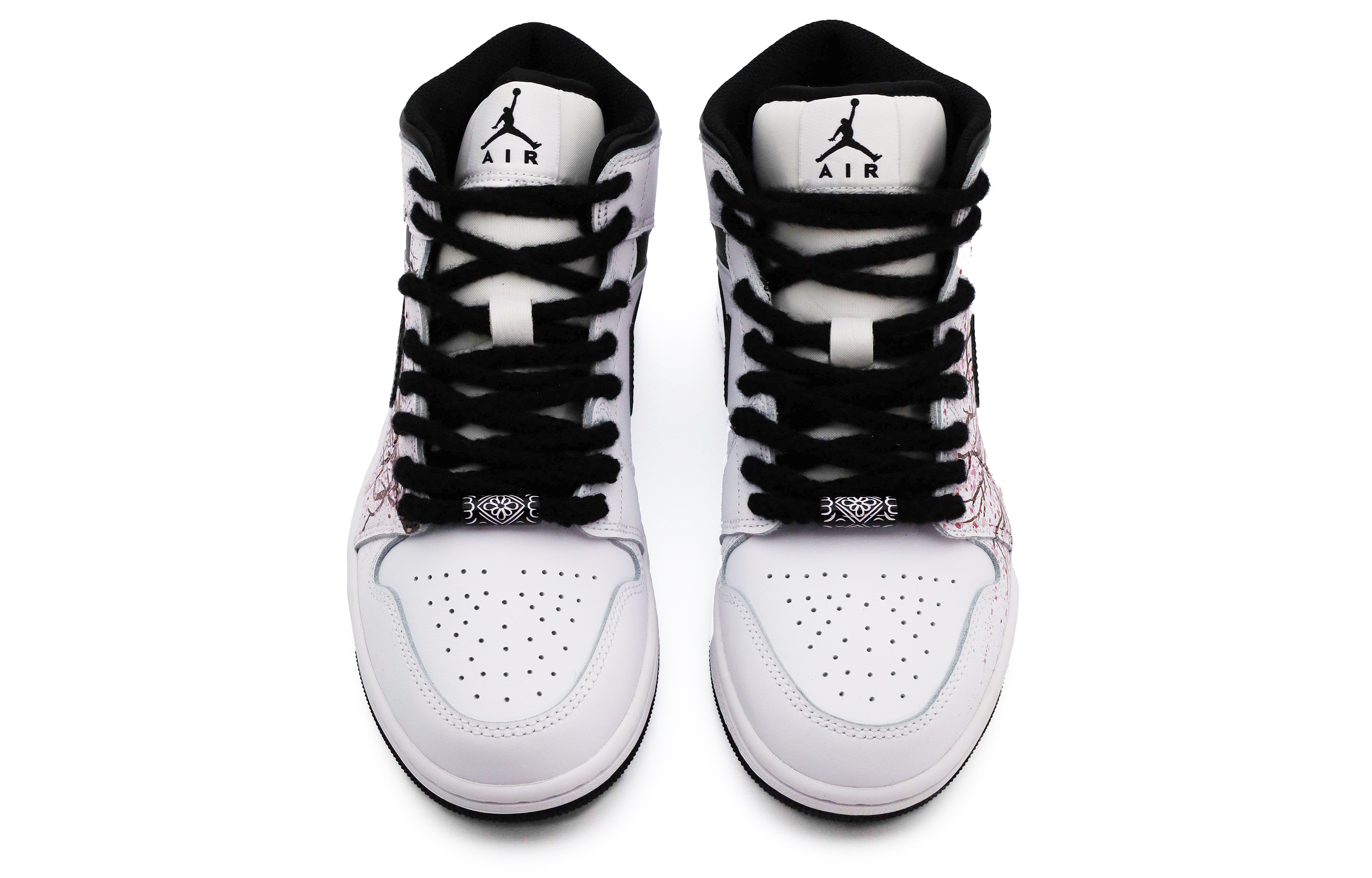 Jordan Air Jordan 1 Slip-Resistant Breathable Moisture-Wicking High-Top Vintage Basketball Shoes Men's White Black Pink купить в интернет-магазине Yoocart с быстрой доставкой по России.