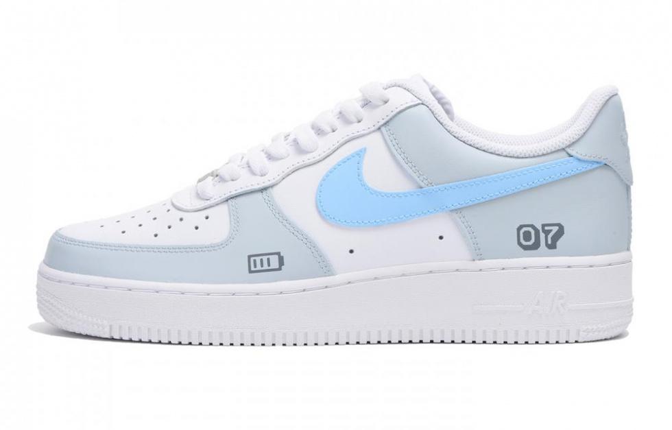 Nike Air Force 1 Low Low-Top Skateboard Shoes Men's Gray Blue