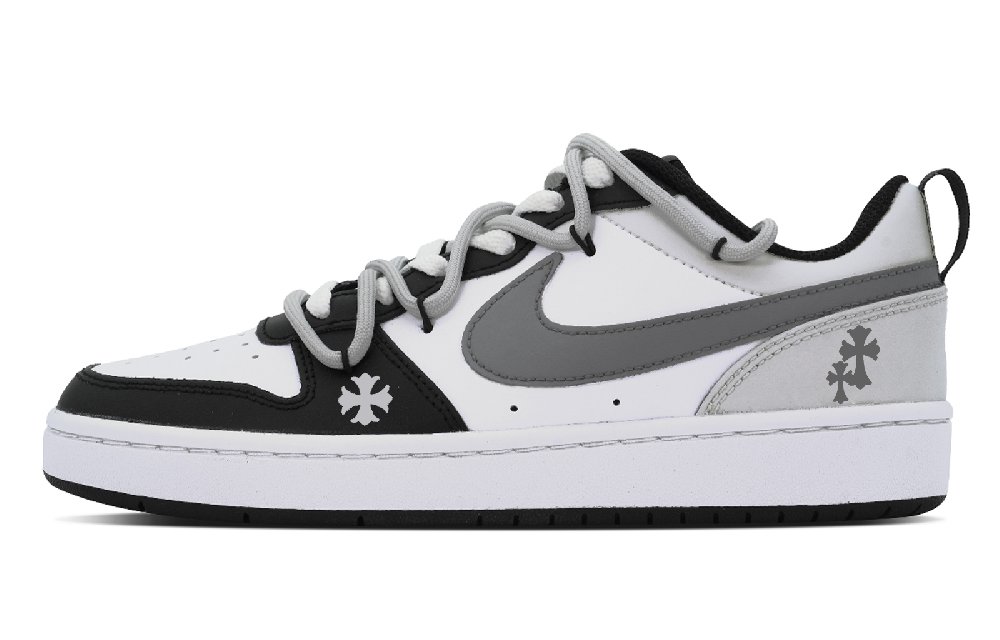 Nike Court Borough Puppy Fragment Low-Top Skateboard Shoes GS Dark Gray Black White