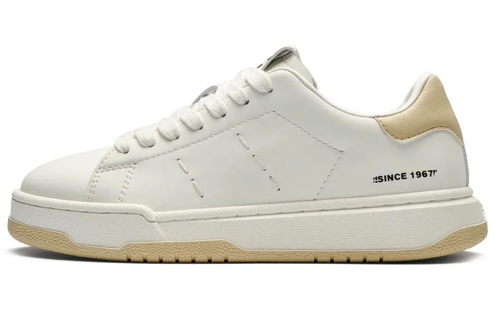Kappa Back to Back Slip Resistant Abrasion Resistant Low top Skateboard Shoes Unisex White Brown