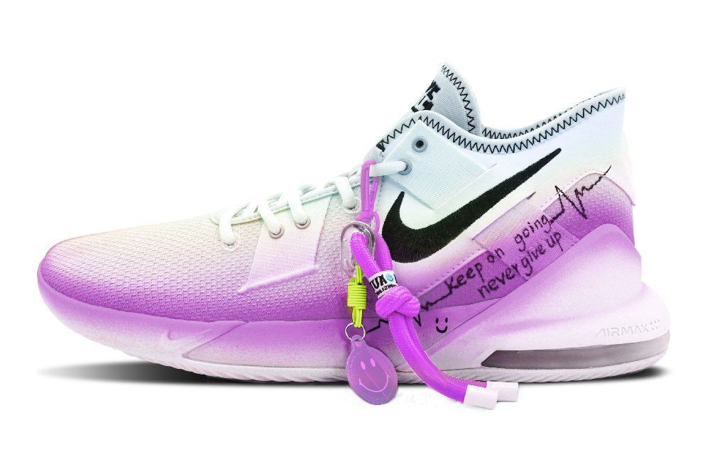 Nike Air Max Impact 2 Cushioned Slip-Resistant Abrasion-Resistant Mid-Top Basketball Shoes Men's Purple
