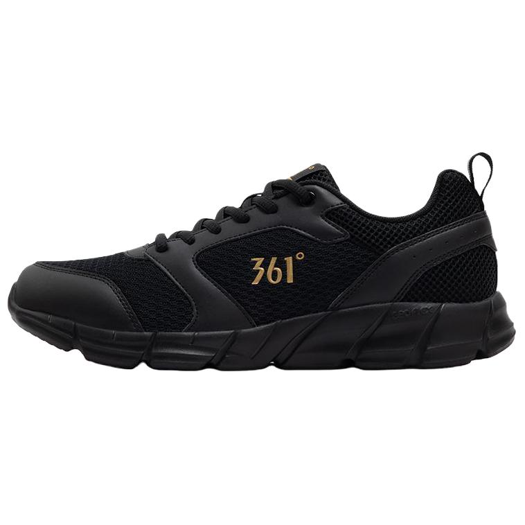 361° Breathable Lightweight Rebound Low top Casual Training Long Distance Running Shoes Men's Black Gold