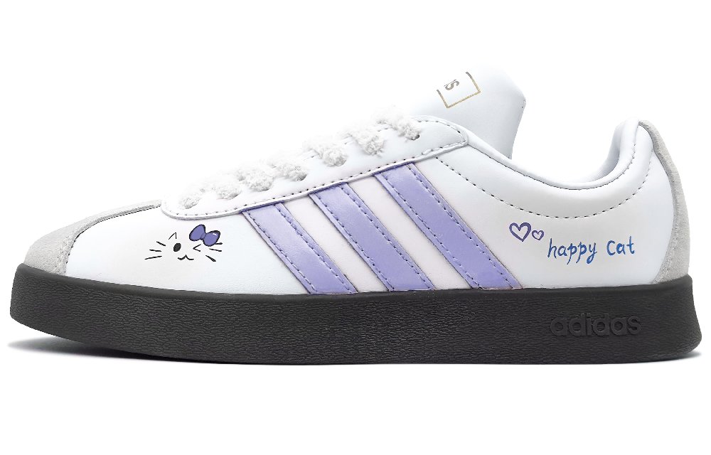 Adidas Neo VL Court 2.0 Low Top Skateboard Shoes Unisex White Purple