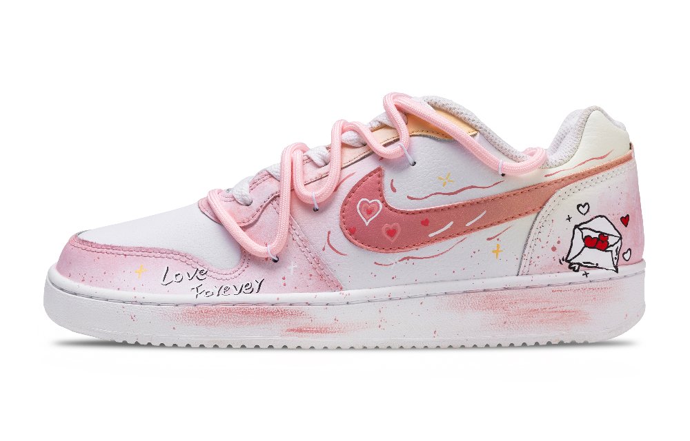 Nike EBERNON Love Email Coverage Slip Resistant Lightweight Breathable Low Top Skateboard Shoes Women's Pink