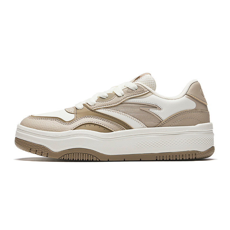 Anta Street Naughty Anti-Slip Wear-Resistant Low-Top Skateboard Shoes Women's White Brown