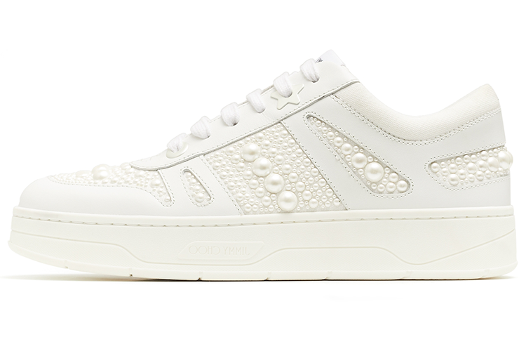 Jimmy Choo Hawaii Low Top Stylish Skateboarding Shoes Women's White