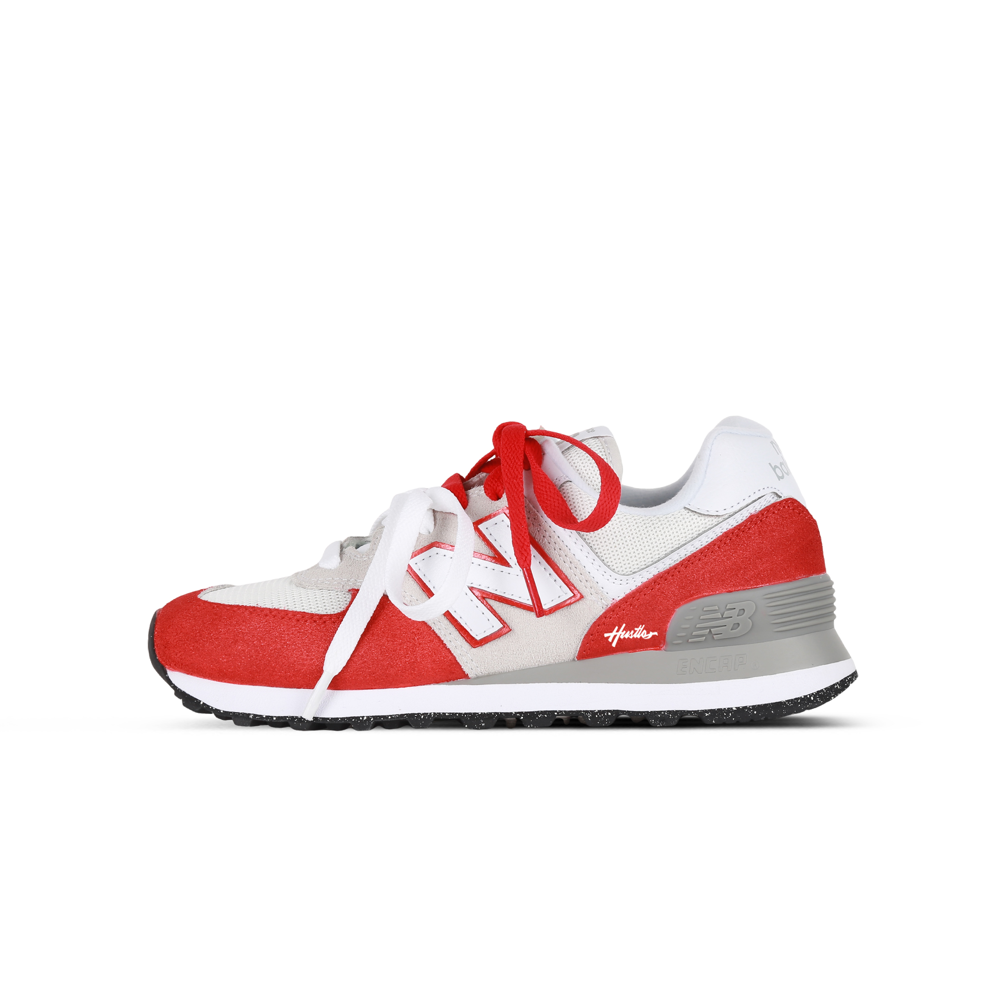 New Balance NB 574 Cushioning Abrasion Resistant Breathable Low top City Commute Running Shoes Unisex Red White