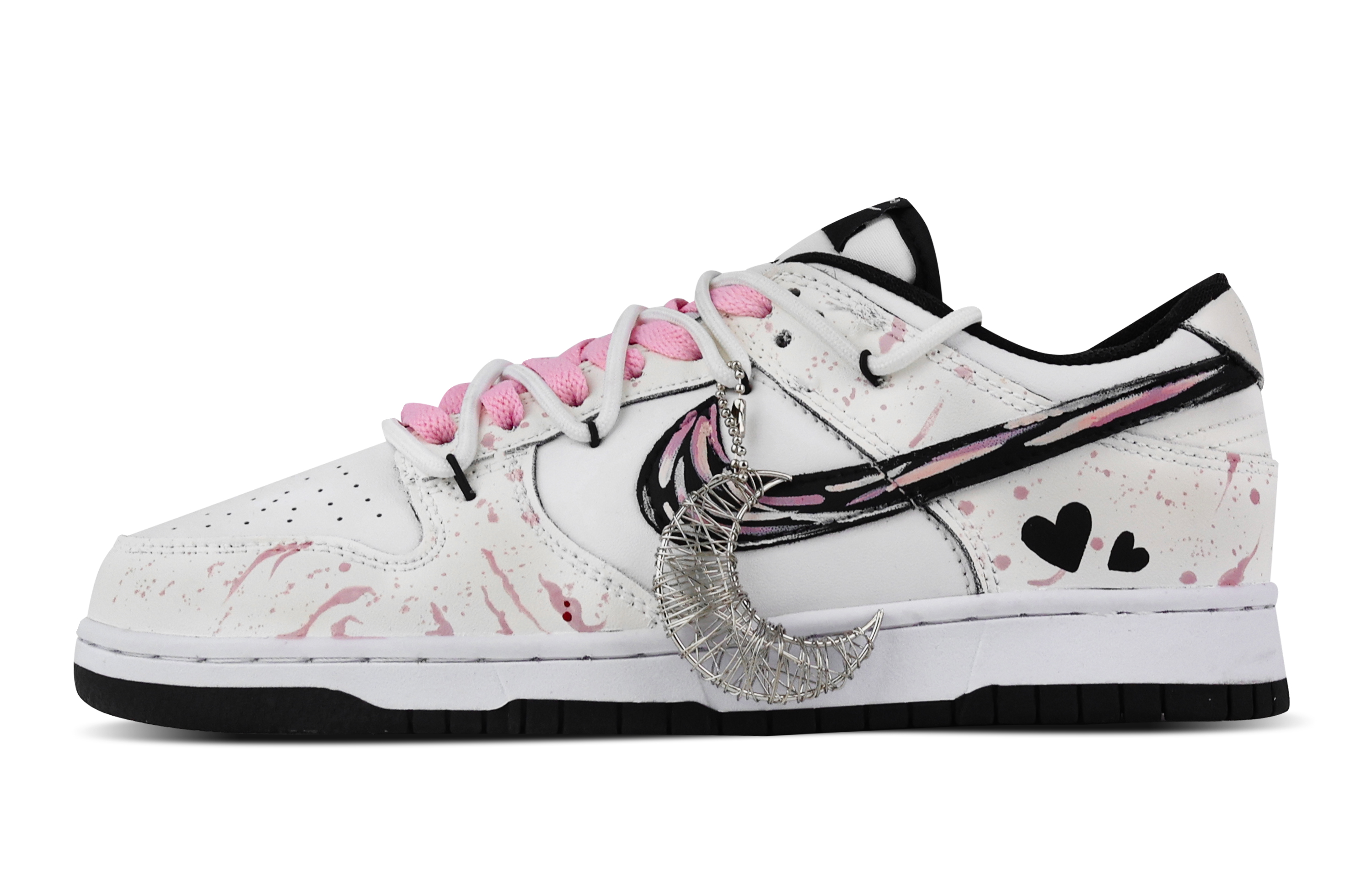 Nike Dunk Pink Mist Ink Slip Resistant Abrasion Resistant Low top Skateboard Shoes Unisex