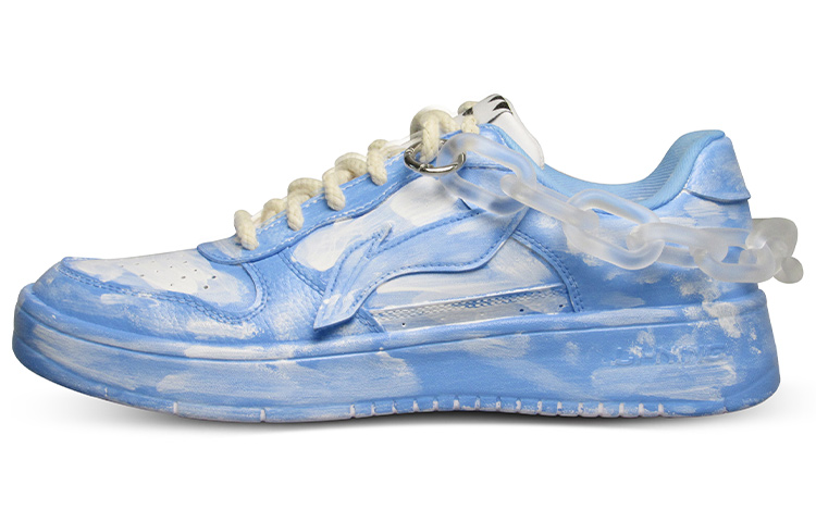 LiNing Low-Top Skateboard Shoes Men's Blue White