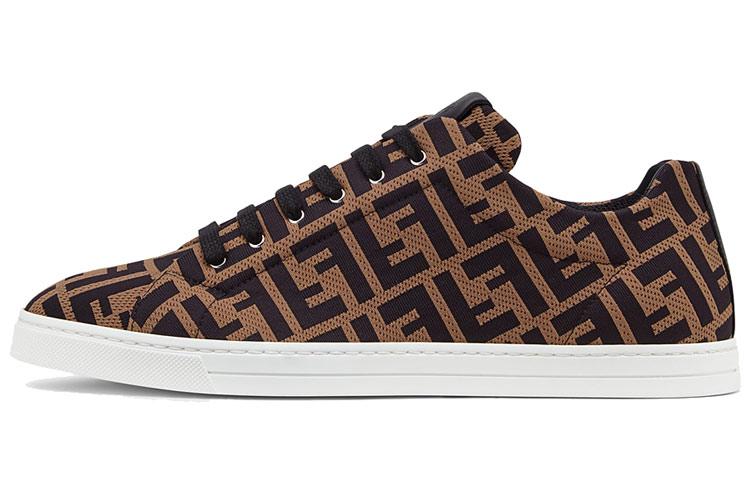 FENDI Tech Fabric Low Top Brown