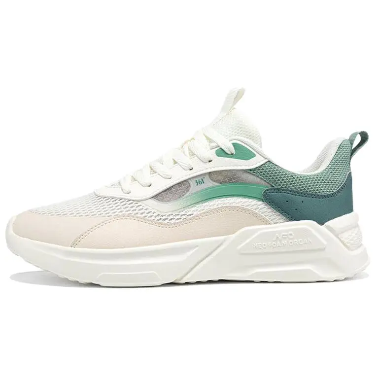 361° Anti Slip Wear Resistant Low Top Casual Shoes Men's White Green Beige