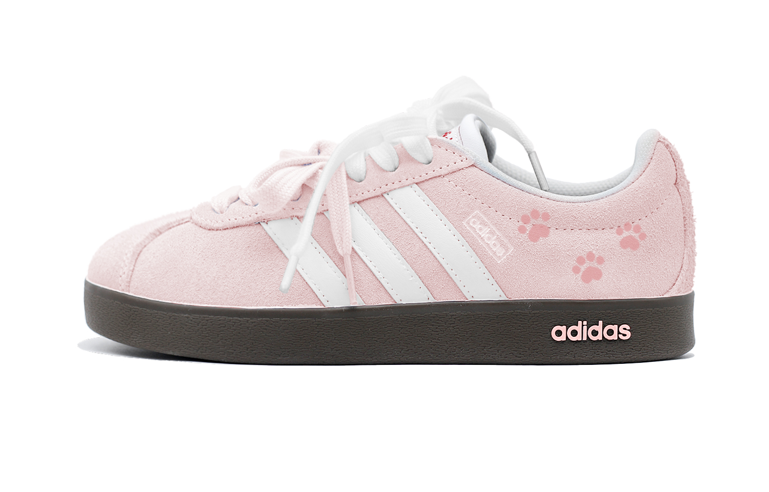 Adidas VL COURT 2.0 Abrasion Resistant Low top Skateboard Shoes Unisex Pink