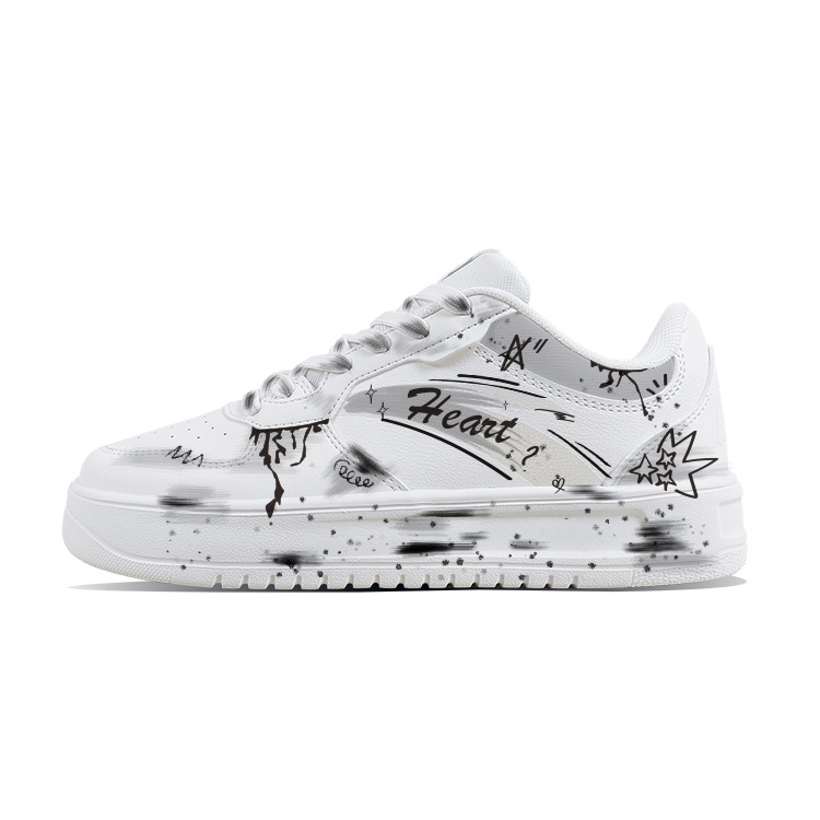 Anta Relaxed Slip Resistant Shock Absorbers Low Top Skateboard Shoes Unisex White Black