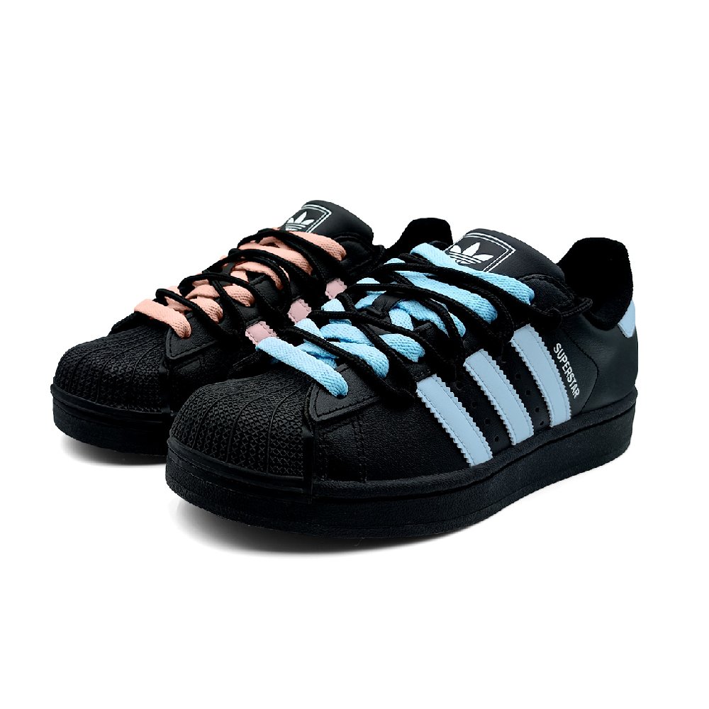 Adidas Originals Superstar 2 Youth's Sunshine Low Top Skateboard Shoes Women's Blue Pink