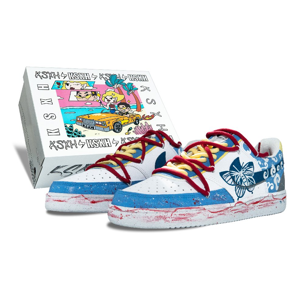 Nike Court Vision 1 Anti-Slip Wear-Resistant Low-Top Skateboard Shoes Men's Blue White