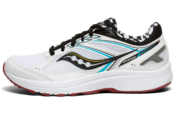 Saucony Cohesion 14 Breathable Abrasion Resistant Slip Resistant Low Top Running Shoes Men's White Classic Vintage