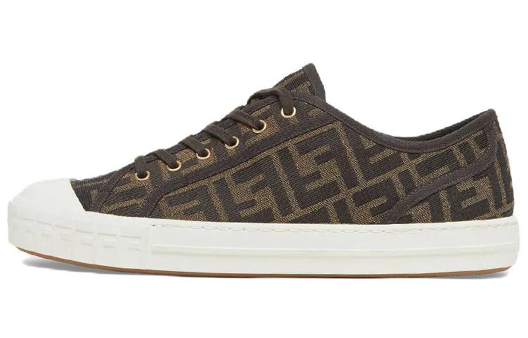 FENDI Logo Jacquard Lace Up Sneakers