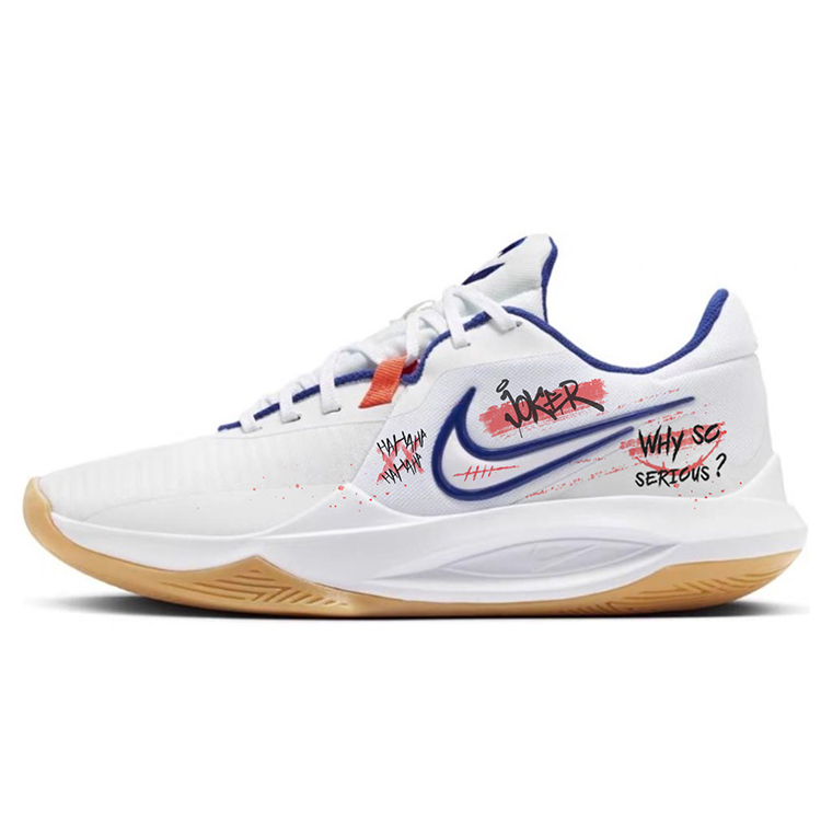 Nike Precision 6 Cushioning, Slip Resistant, And Abrasion Resistant Low Top Basketball Shoes Men's White