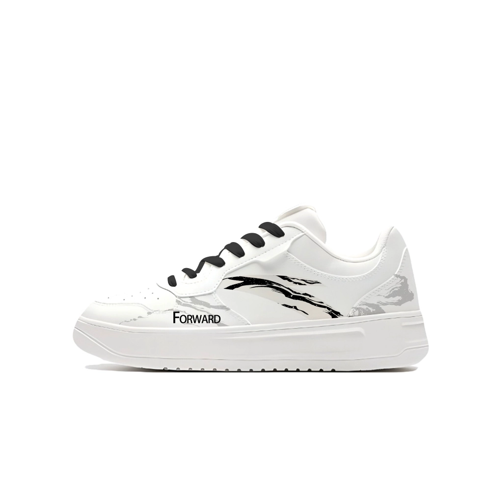 Anta Relaxed Slip Resistant Abrasion Resistant Low top Skateboard Shoes Unisex White