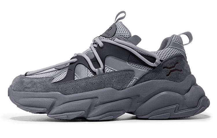 Jeep Cushioning Anti Slip And Wear Resistant Breathable Coverage Low Top Casual Chunky Sneakers Unisex Gray