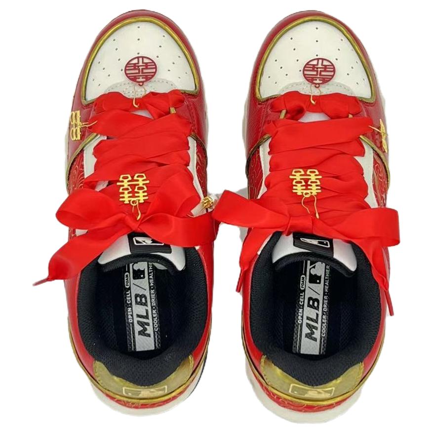 MLB Chunky Liner Anti-Slip And Wear-Resistant Height Increasing Low-Top Skateboard Shoes Unisex Red