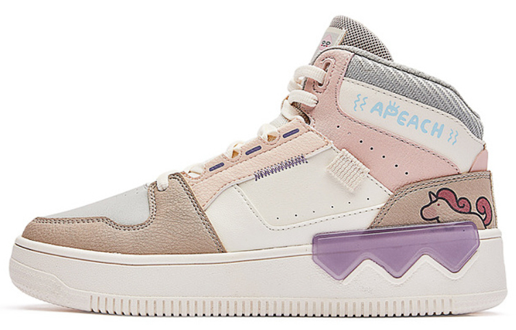361° Durable Breathable High-Top Skateboard Shoes Women's Feather White