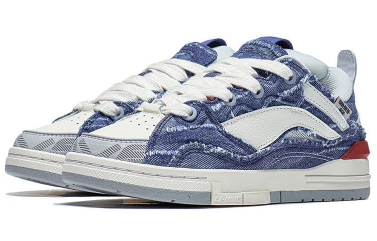 LiNing Wave GOLDEN Anti-Slip Wear-Resistant Low-Top Casual Shoes Women's Blue White