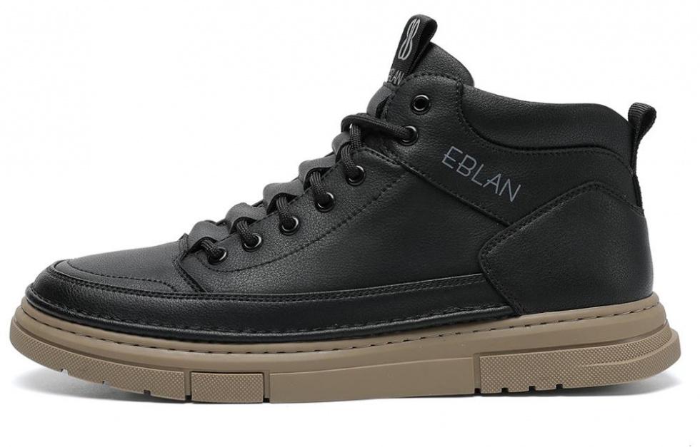 EBLAN Skateboard Shoes Men Mid-Top Black