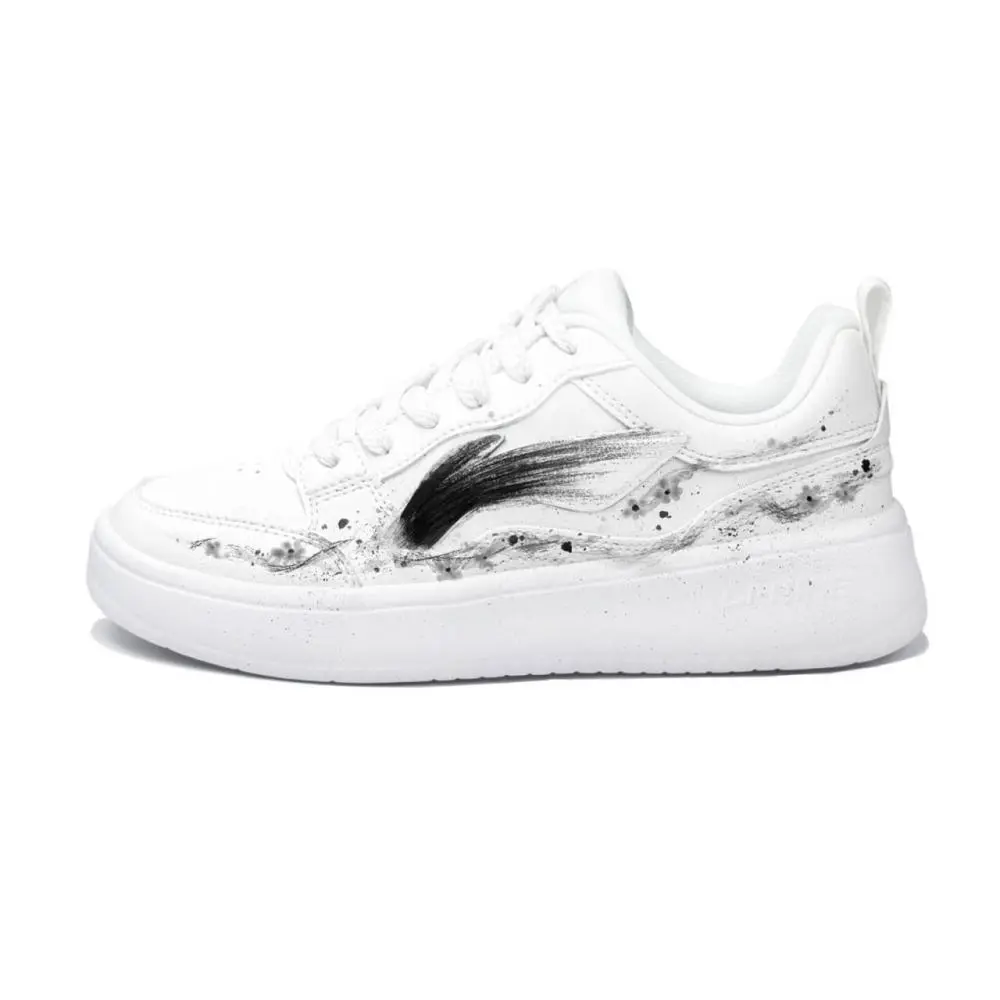 LiNing Acer Truncatum Coverage Abrasion Resistant Low Top Skateboard Shoes Women's Black White