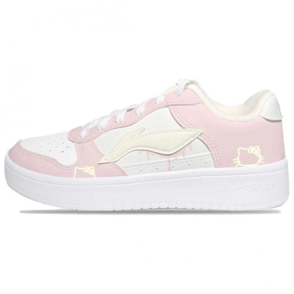 LiNing Pontoon Boats Slip Resistant Abrasion Resistant Low top Skateboard Shoes Unisex Light Pink