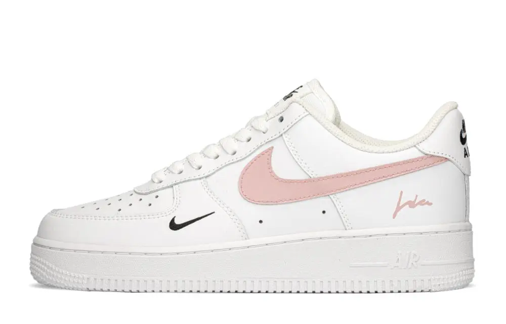 Nike Air Force 1 Anti-Slip And Wear-Resistant Lightweight Low-Top Skateboard Shoes Women's White Pink