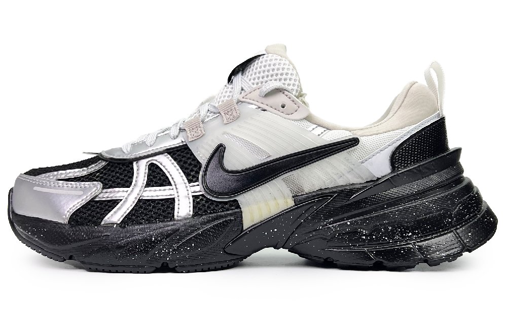 Nike V2K Run Low-Top Running Shoes Unisex Black Silver