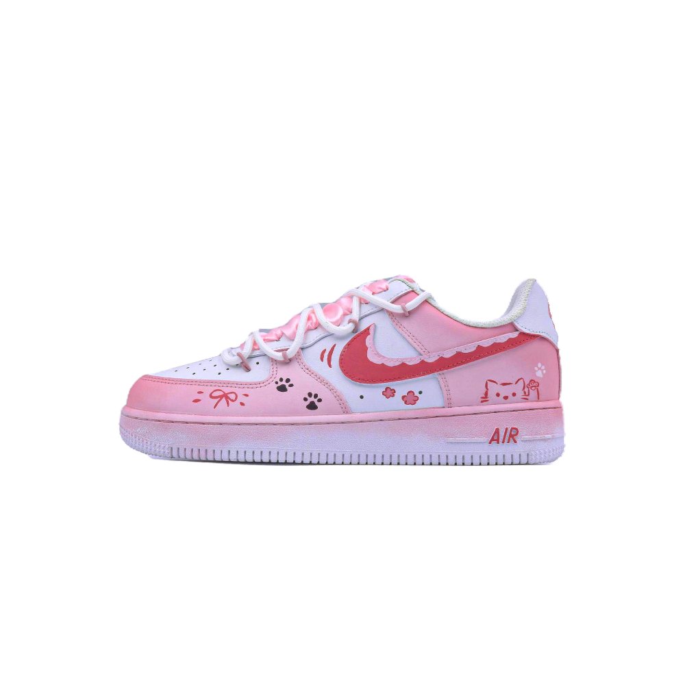 Nike Air Force 1 Sweetheart, Cat Paw Shoes Anti Slip Wear Resistant Low Top Skateboard Shoes Unisex Pink