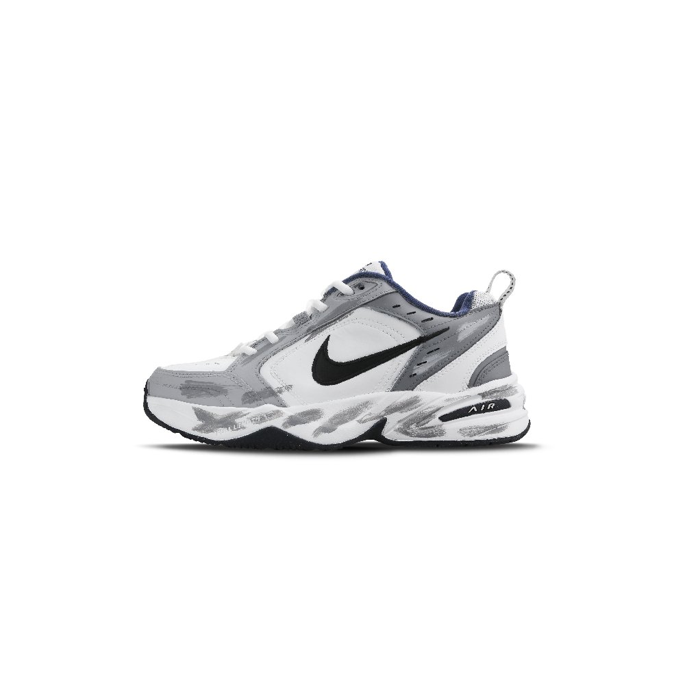 Nike Air Monarch 4 Abrasion Resistant Low Top Chunky Sneakers Unisex Gray White