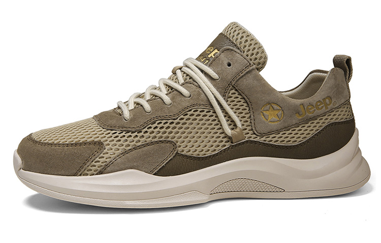Jeep Cushioned Anti Slip Wear Resistant Breathable Lightweight Low Top Casual Shoes Men's Khaki