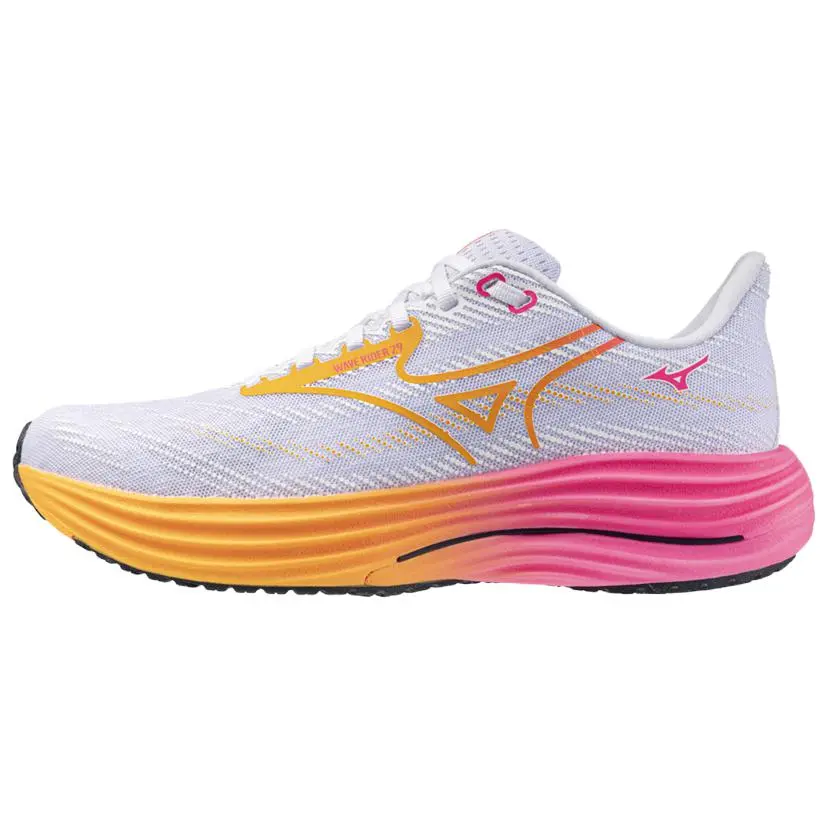 Mizuno WAVE RIDER 29 Breathable Running Shoes Unisex White Orange Pink