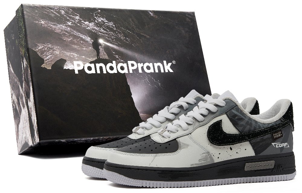 Nike Air Force 1 Anti-Slip Wear-Resistant Low-Top Skateboard Shoes Men's Black Gray